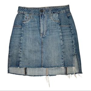 PAIGE DENIM HIGH WAISTED HI-LO SKIRT